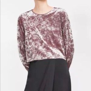 Zara crushed velvet crop top